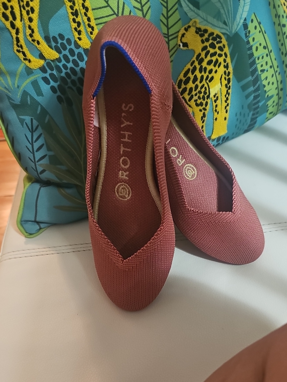 Rothy's Pointed V-Notch Flats in Dusty Rose